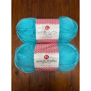 Stitch Studio by Nicole‎ Sunrise Yarn Brookside Blue Bulky Lot of 2